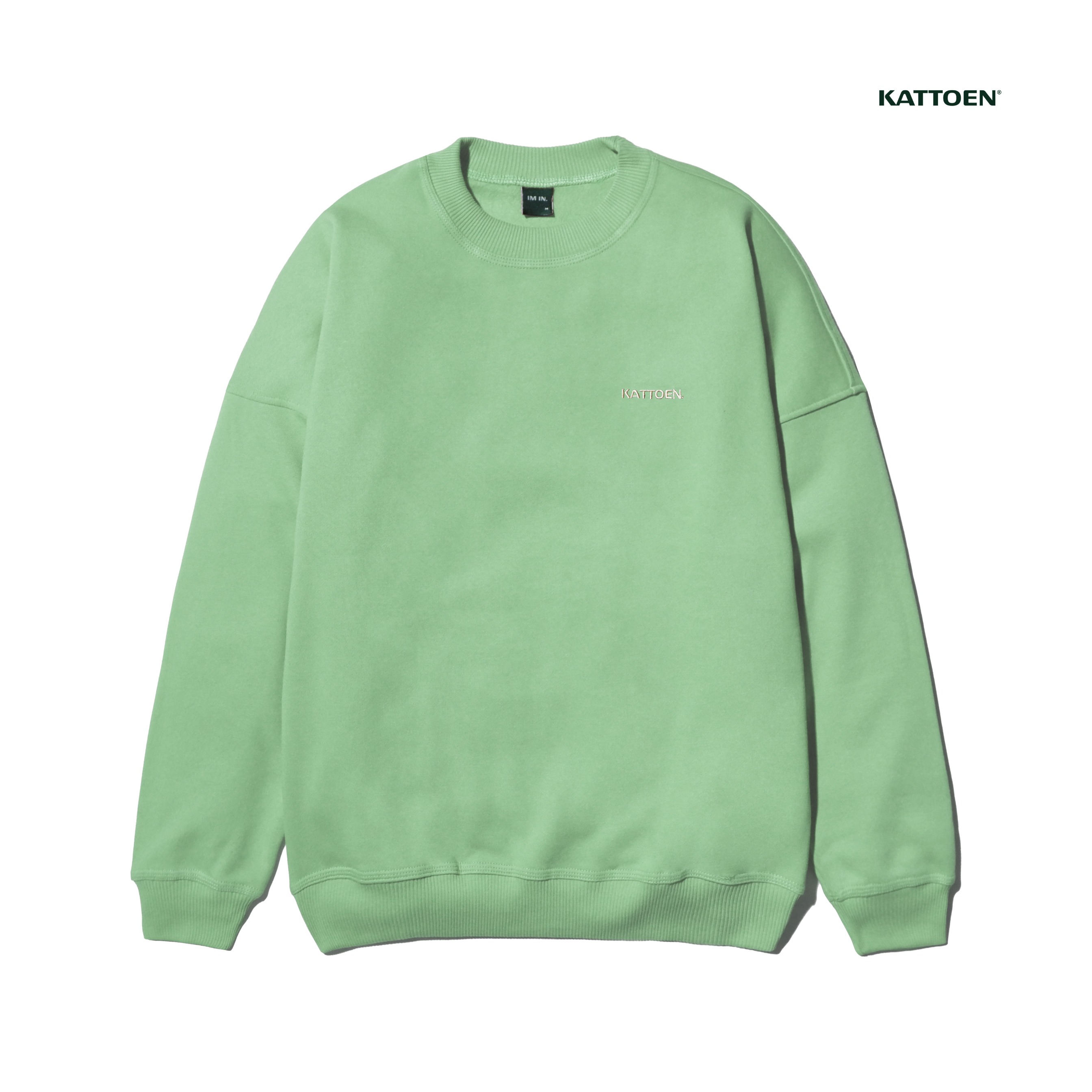 Kattoen - Cloudloom Crewneck Sweater Jade Green - Hijau Muda 280 Gsm
