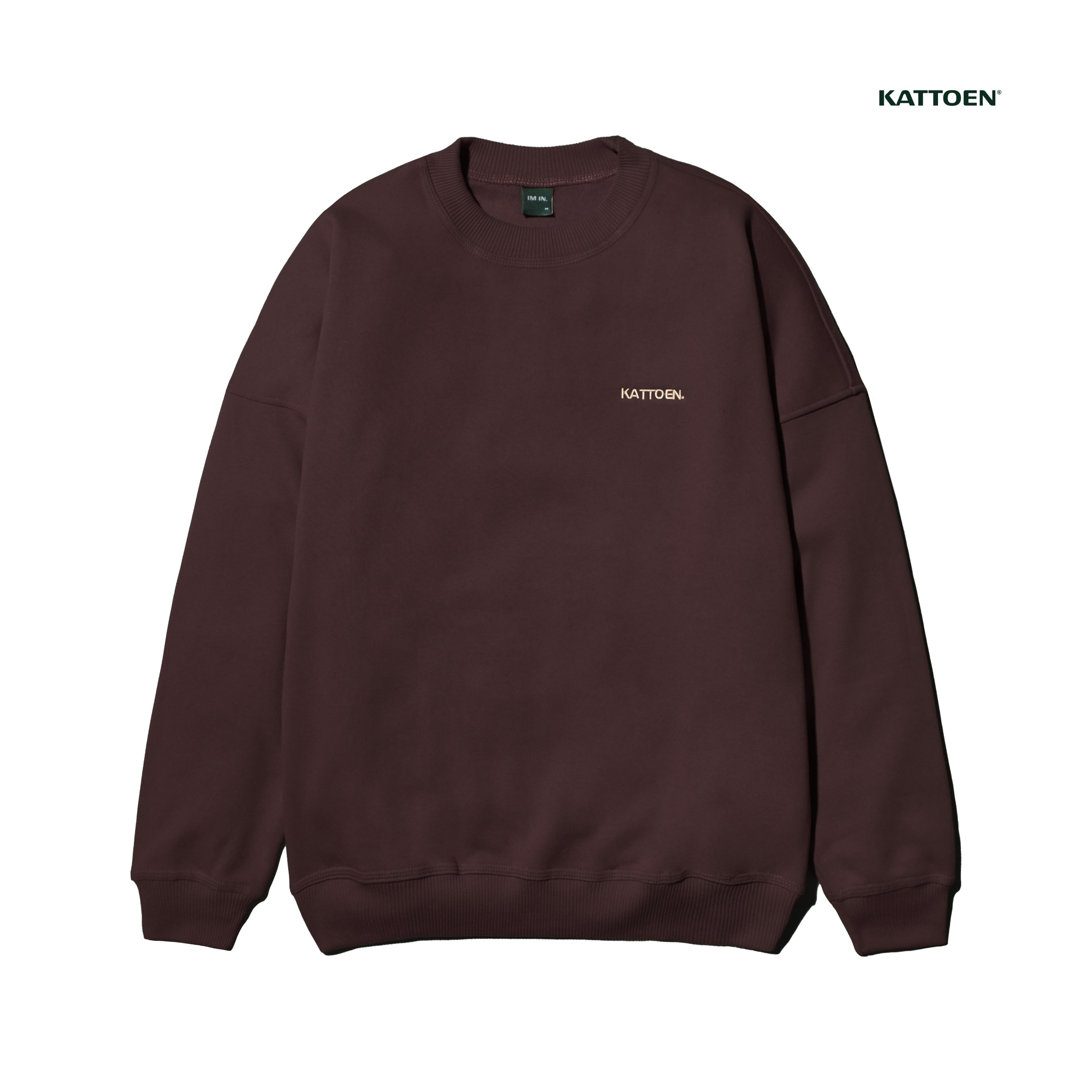 Kattoen - Cloudloom Crewneck Sweater Mahogany Red - Merah Maroon Tua 280 Gsm