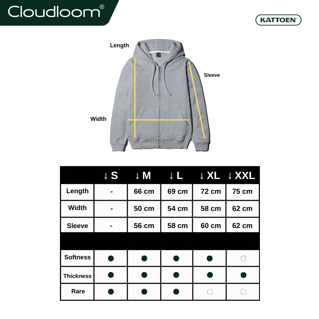 Kattoen - Cloudloom Jaket Jumper Hoodie Polos Grey Misty - Abu-Abu Misty 280 Gsm