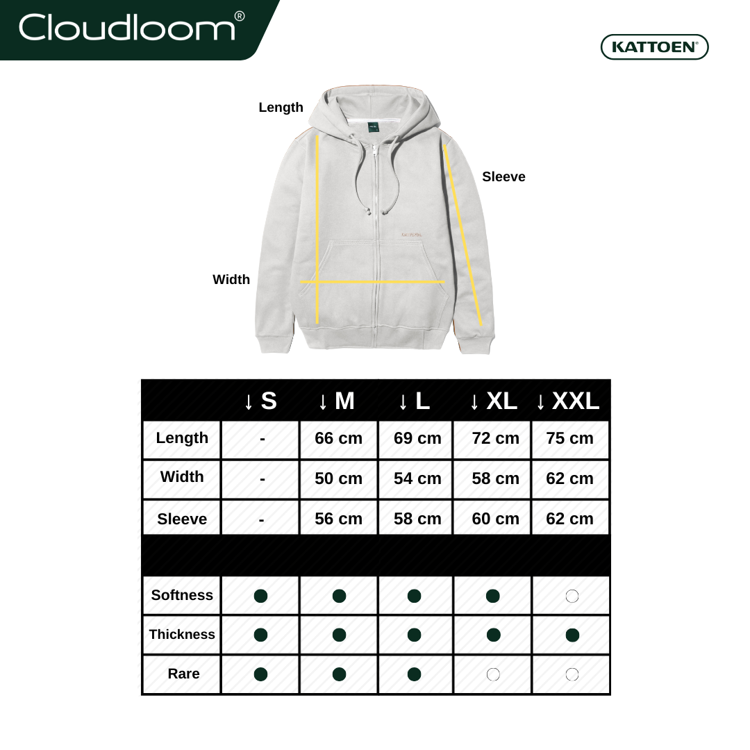 Kattoen - Cloudloom Jacket Jumper Hoodie Polos Light Grey - Abu-Abu Muda 290 Gsm