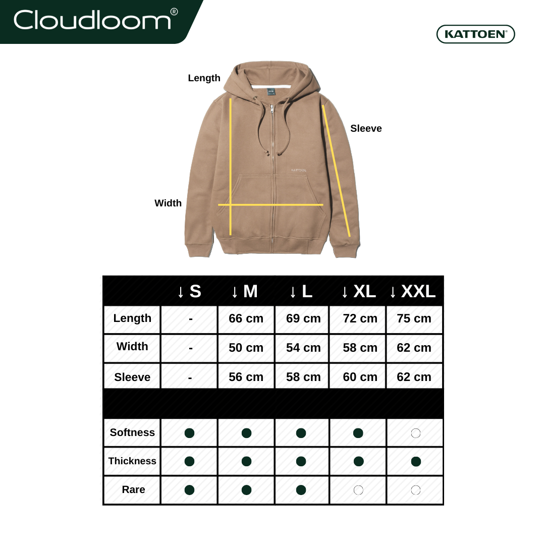 Kattoen - Cloudloom Jacket Jumper Hoodie Polos Tan Cream - Brown Cream Coklat Cream Muda 300 Gsm