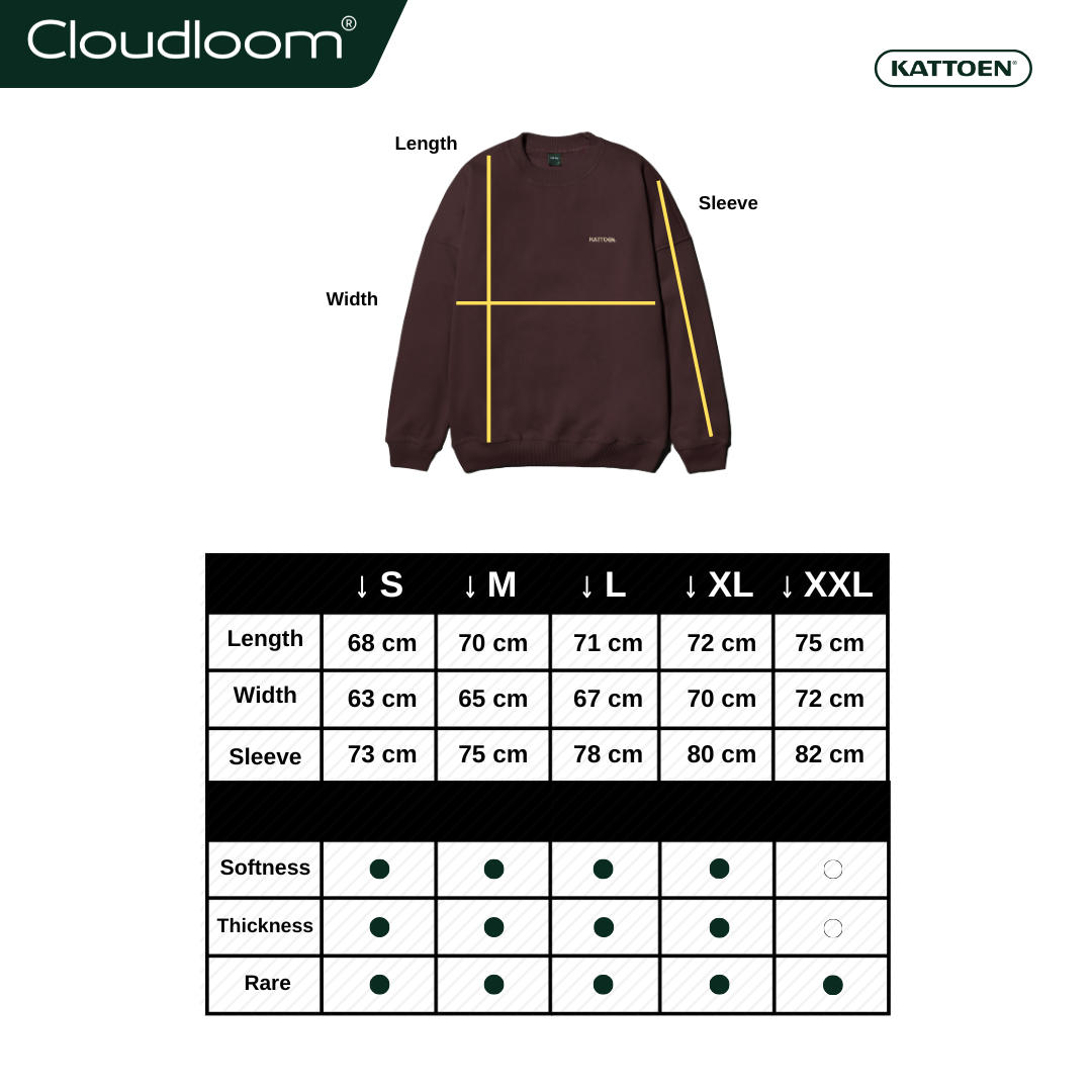 Kattoen - Cloudloom Crewneck Sweater Mahogany Red - Merah Maroon Tua 280 Gsm