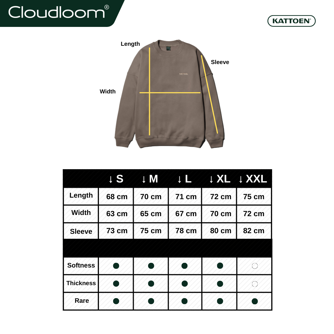 Kattoen - Cloudloom Crewneck Sweater Chestnut Brown - Coklat Tua 280 Gsm