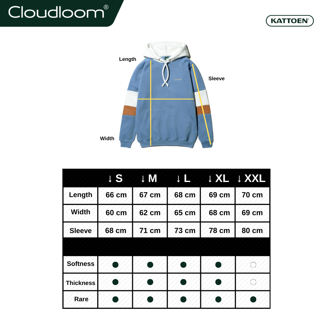 Kattoen - Cloudloom Jacket Jumper Hoodie Twotone Alba Series 300 Gsm