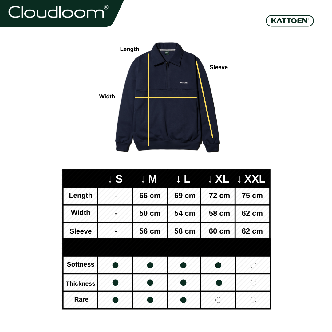 Kattoen - Cloudloom Half Zipper Series II 290 Gsm
