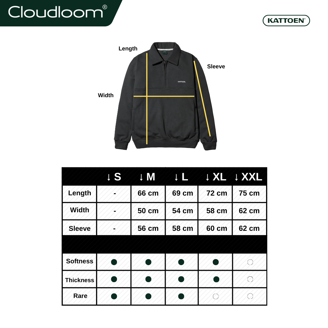 Kattoen - Cloudloom Half Zipper Series IV 290 Gsm