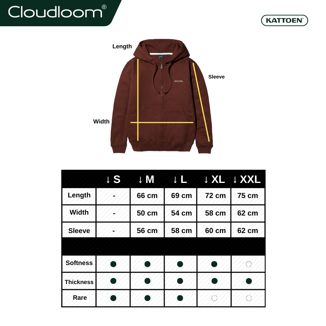 Kattoen - Cloudloom Jaket Jumper Hoodie Polos Red Brick - Maerah Bata 300 Gsm