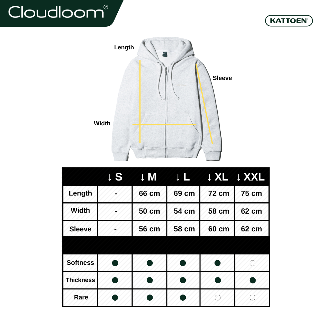 Kattoen - Cloudloom Jacket Jumper Hoodie Polos White Mist - Putih Misty 280 Gsm