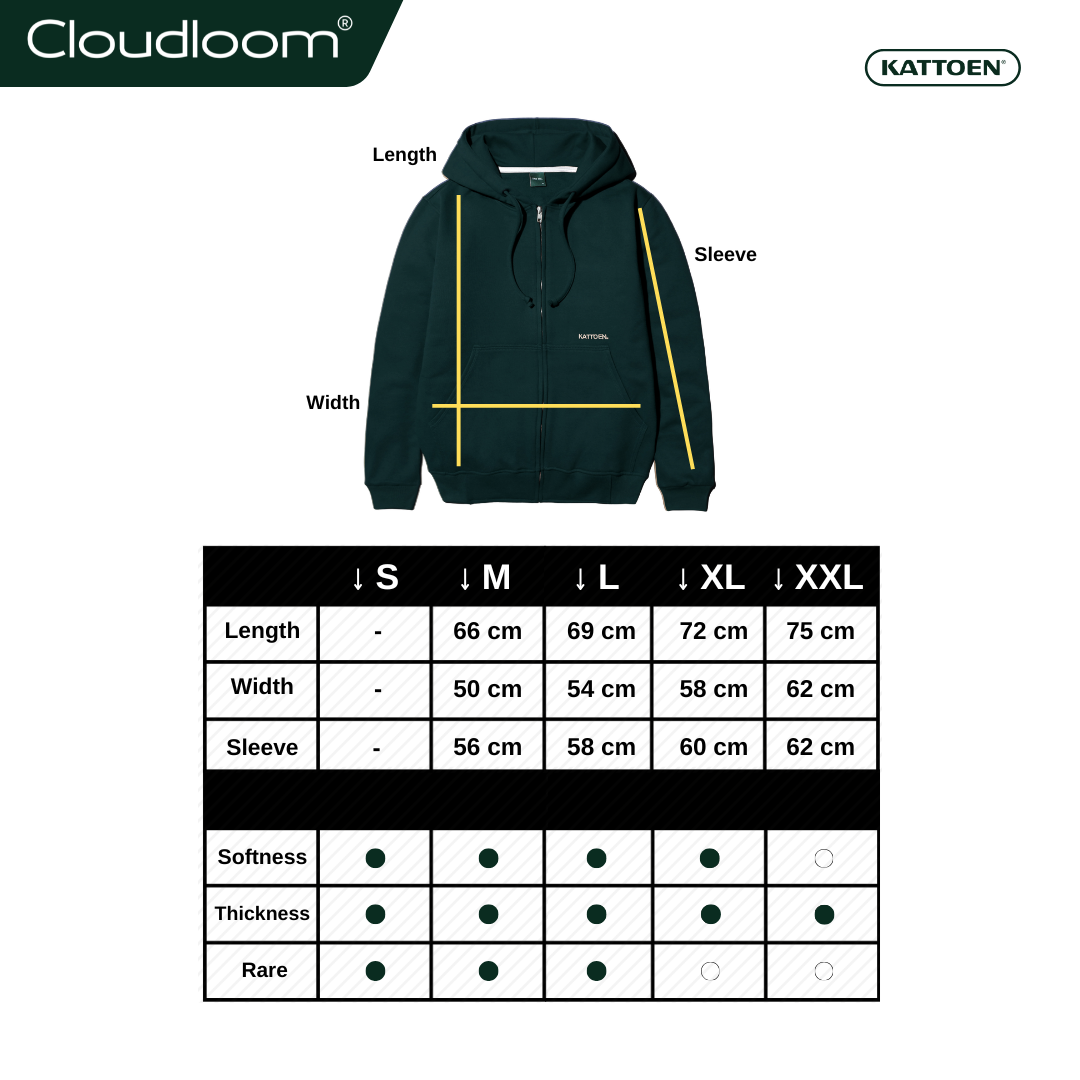 Kattoen - Cloudloom Jacket Jumper Hoodie Polos Green Bottle - Hijau Botol Tua 290 Gsm