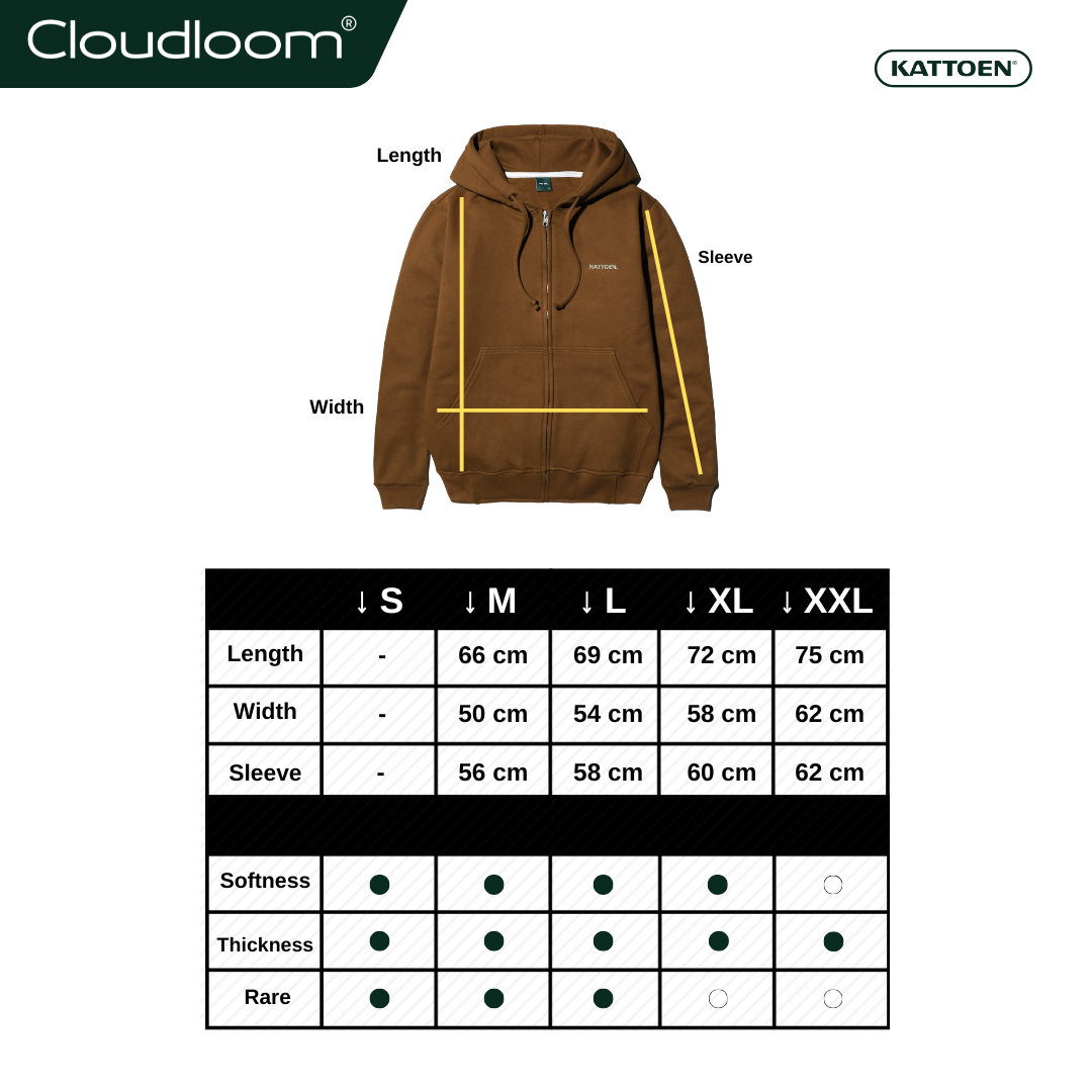 Kattoen - Cloudloom Jacket Jumper Hoodie Polos Caramel Brown - Coklat Tua 290 Gsm