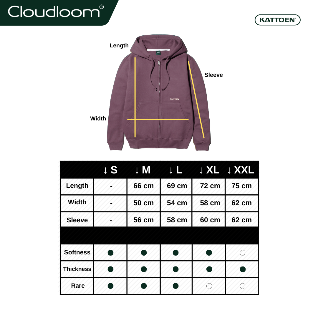 Kattoen - Cloudloom Jaket Jumper Hoodie Polos Maven Purple Brown - Ungu Coklat Tua 290 Gsm