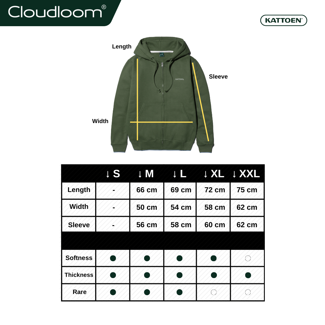 Kattoen - Cloudloom Jacket Jumper Hoodie Polos Seaweed Green - Hijau Army Tua 280 Gsm
