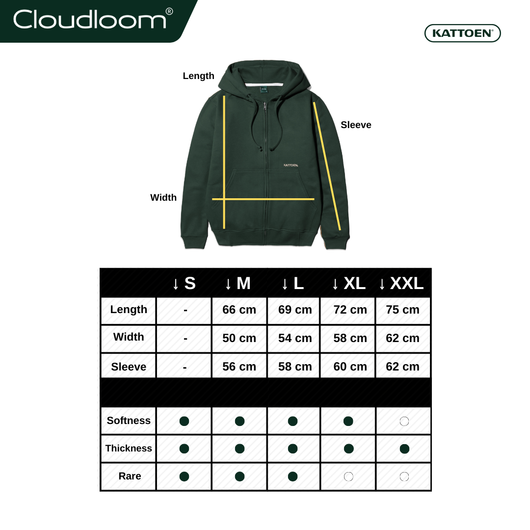 Kattoen - Cloudloom Jaket Jumper Hoodie Polos Old Green Army - Hijau Army Tua 280 Gsm