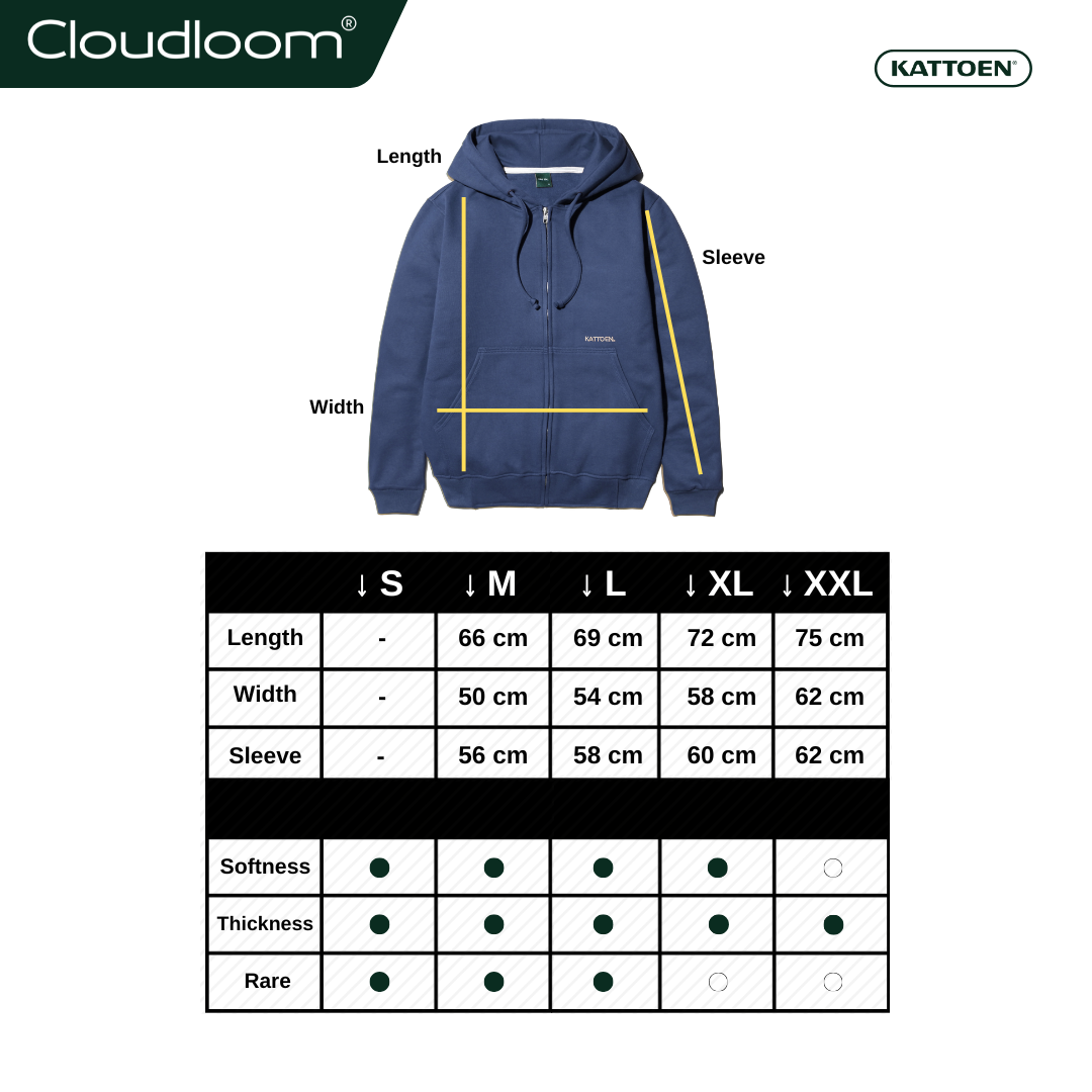 Kattoen - Cloudloom Jaket Jumper Hoodie Polos Purple Blue - Biru Ungu Tua  280 Gsm
