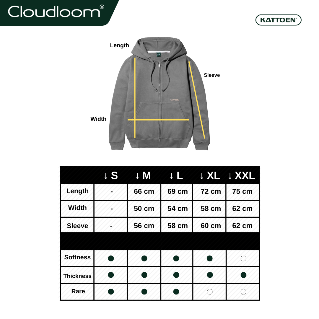 Kattoen - Cloudloom Jacket Jumper Hoodie Polos Silva Grey - Abu-Abu Muda 280 Gsm