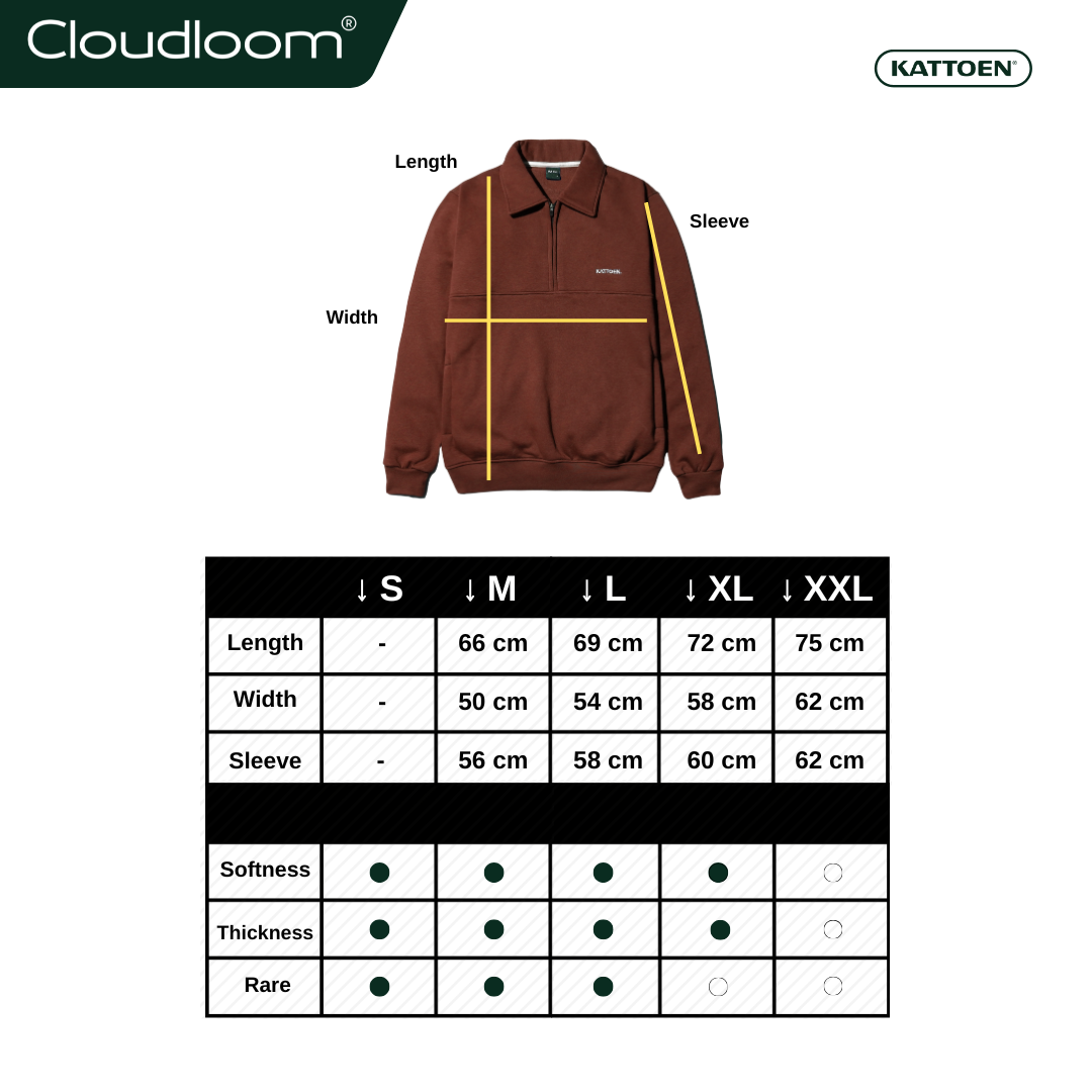 Kattoen - Cloudloom Half Zipper Series VII 290 Gsm
