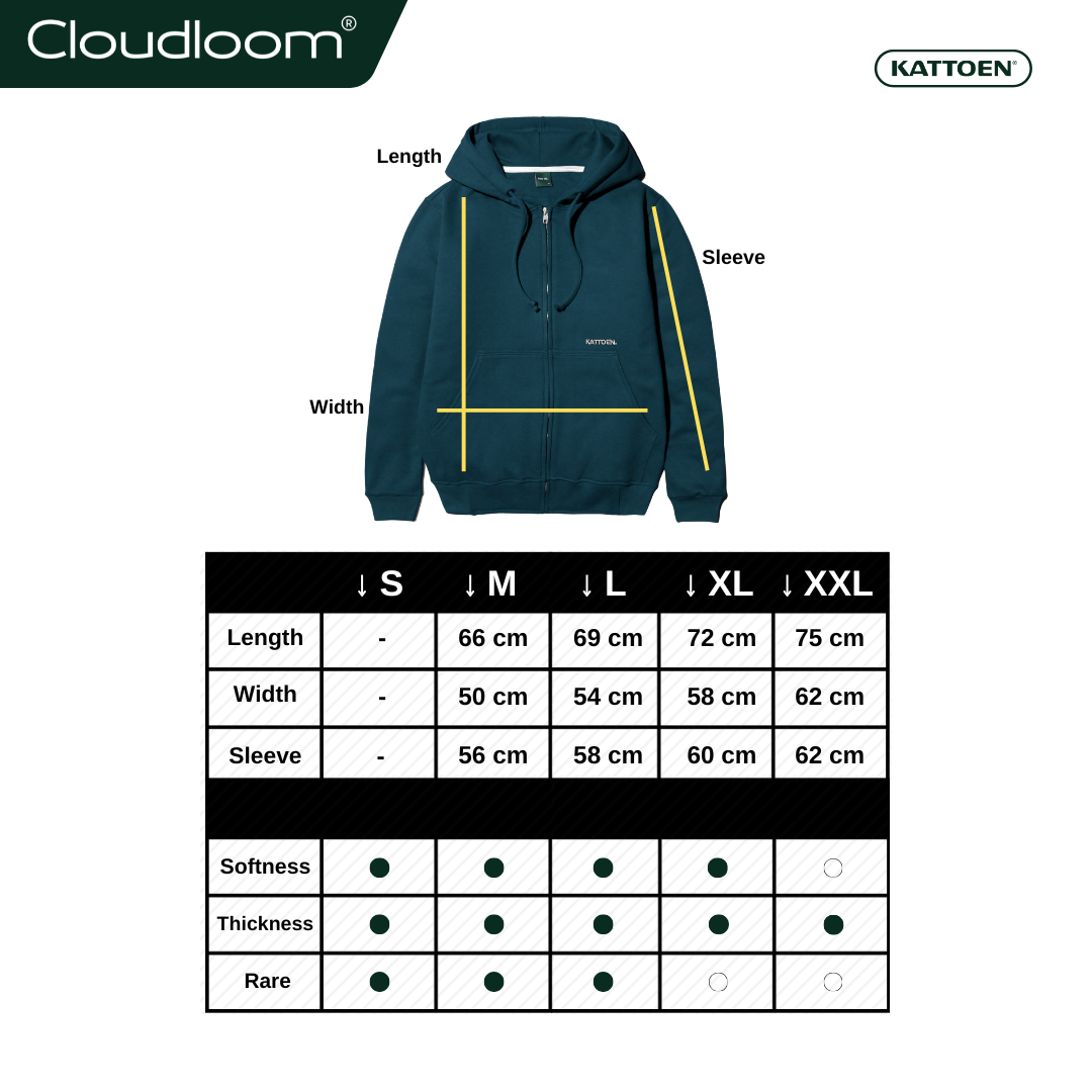 Kattoen - Cloudloom Jaket Jumper Hoodie Polos Brayton Dark Green - Hijau Tua 280 Gsm