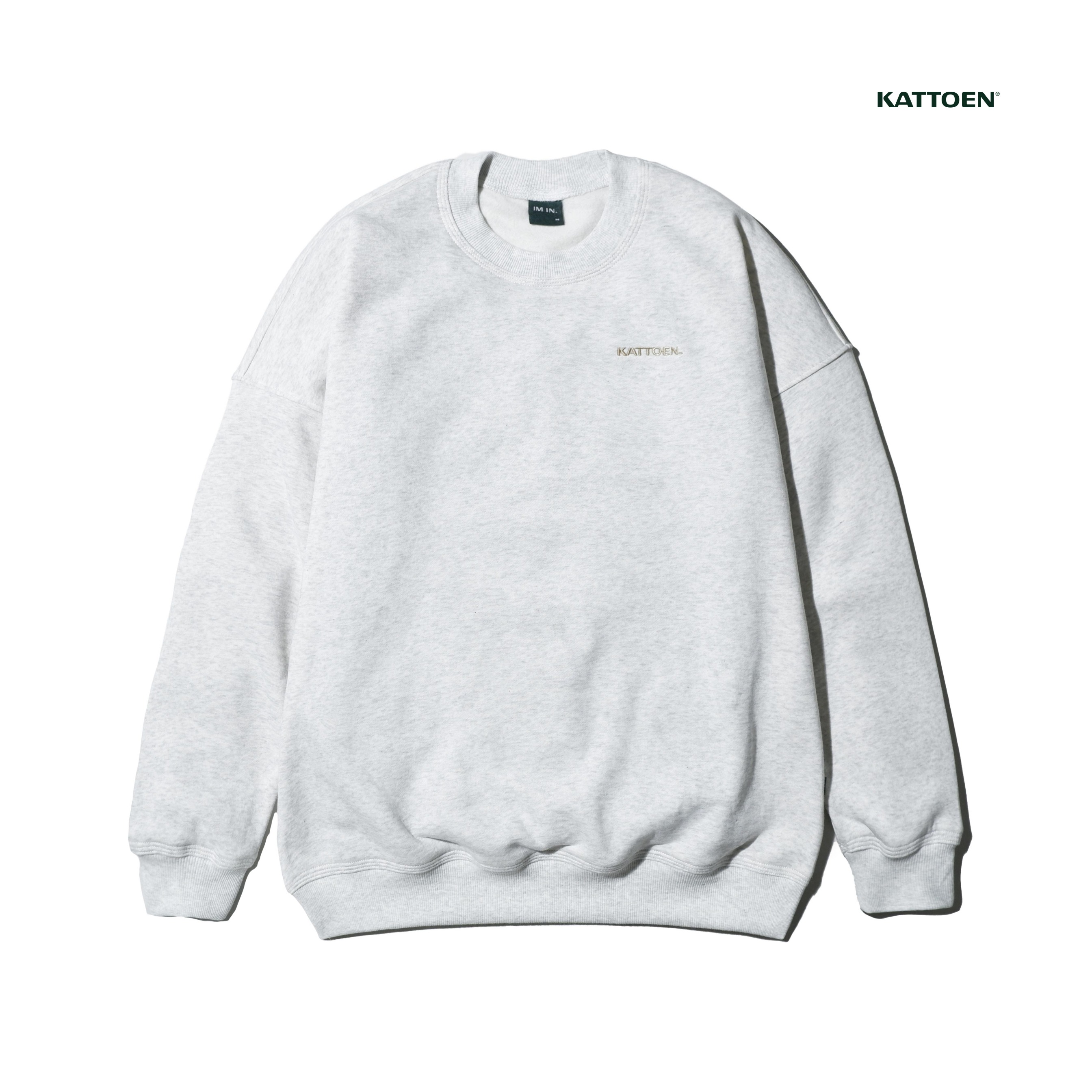 Kattoen - Cloudloom Crewneck Sweater White Mist - Putih Misty 280 Gsm