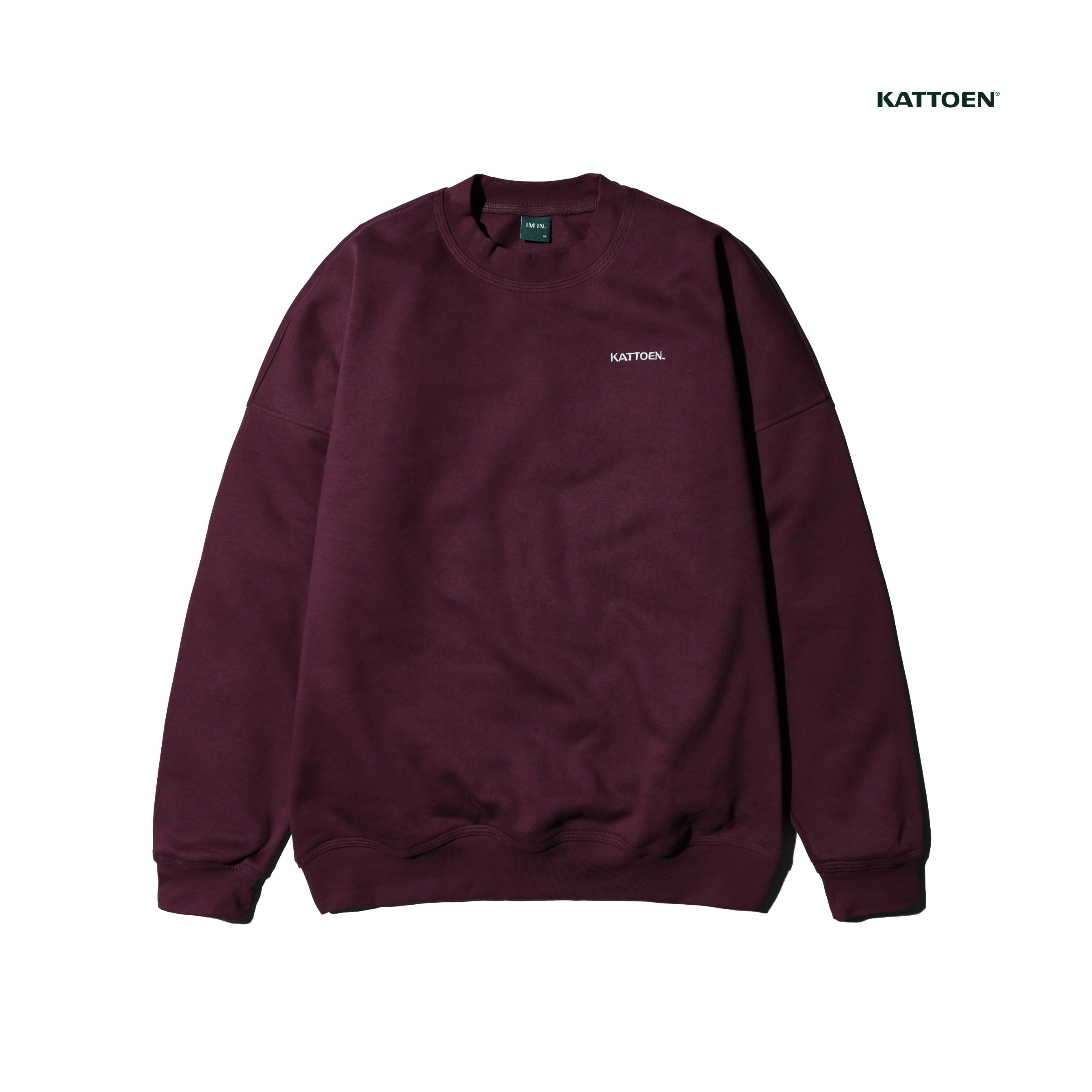 Kattoen - Cloudloom Crewneck Sweater Burgundy - Merah Maroon Tua 280 Gsm