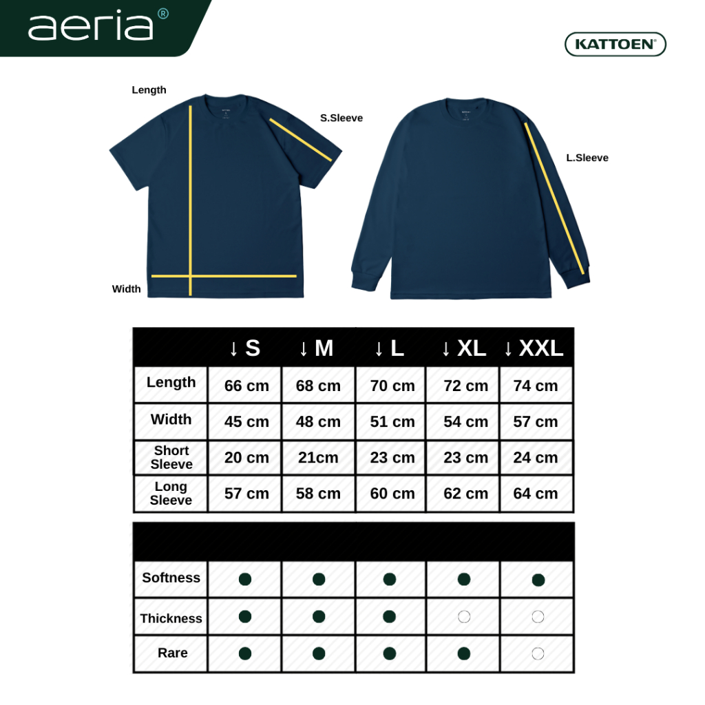 Kattoen - Aeria T-Shirt Cobalt 185gsm