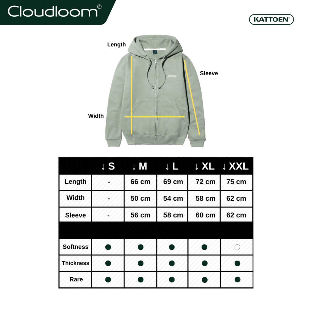 Kattoen - Cloudloom Jacket Jumper Hoodie Polos Light Sage Green - Hijau Muda 280 Gsm