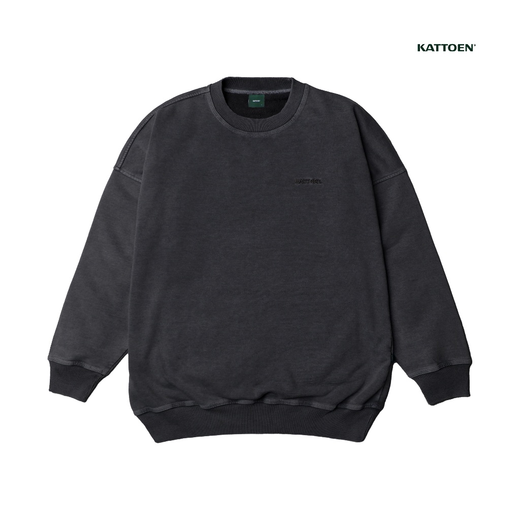 Kattoen - Cloudloom Washed Crewneck Sweater Oversize Polos Series 280 Gsm
