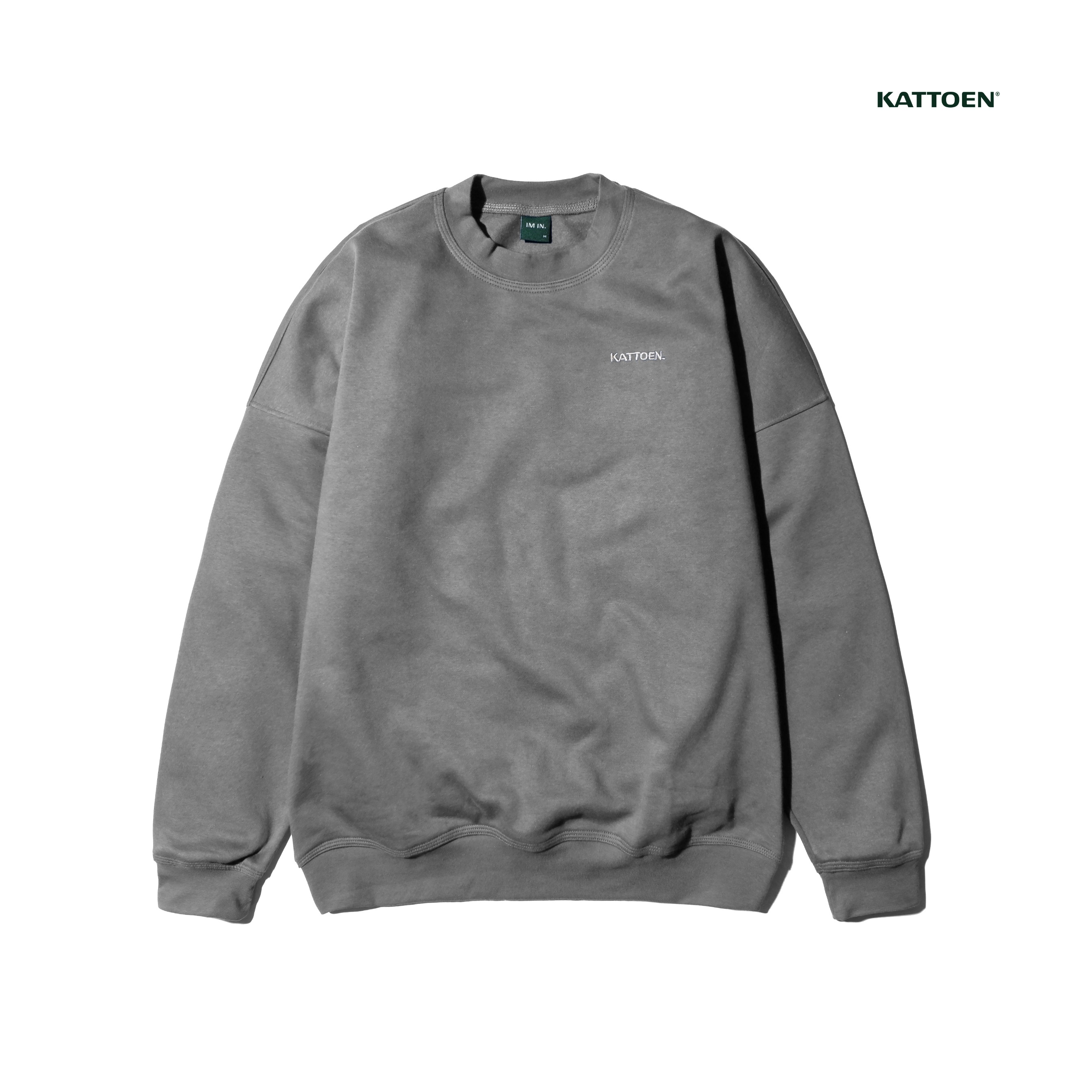 Kattoen - Cloudloom Crewneck Sweater Silva Grey - Abu-abu Muda 280 Gsm