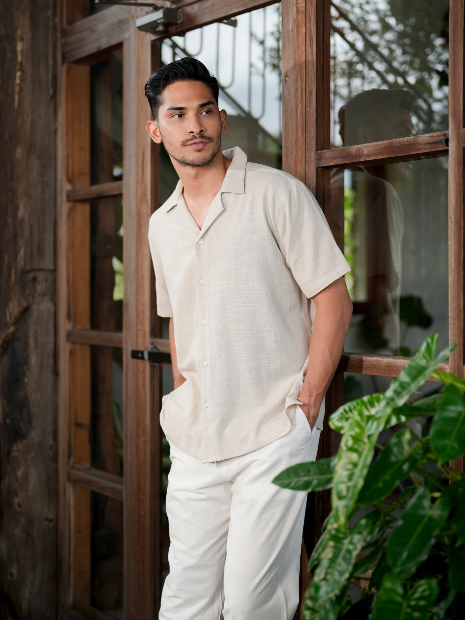 Relaxed Cuban Linen Shirt Sand
