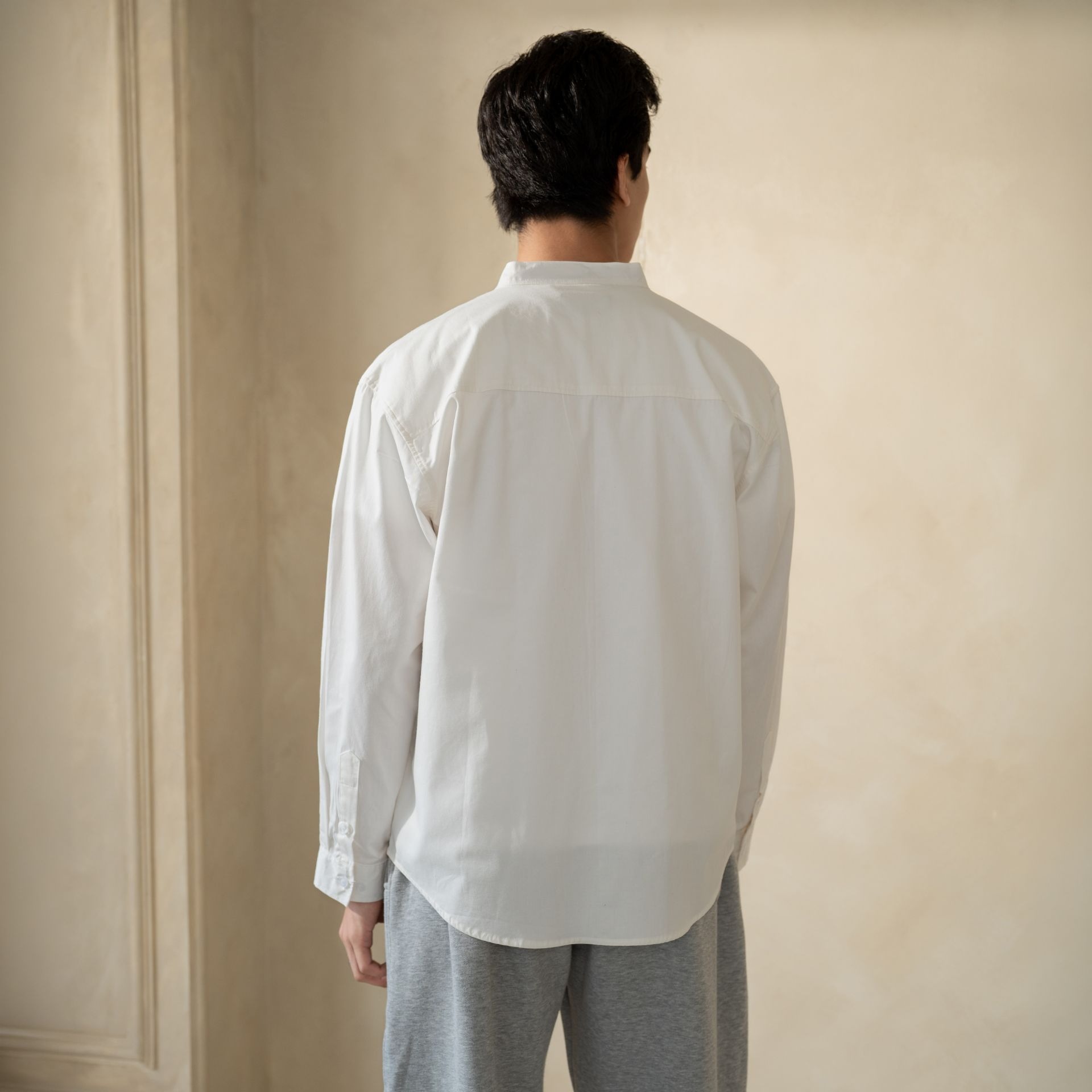 Oversize Grandad Collar Shirt Broken White