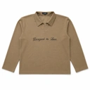 TWELTREE Oversize Boxy Fit Double Pique Polo Shirt Khaki