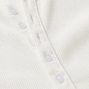 TWELTREE Oversize Boxy Waffle Henley Long Sleeve Off White
