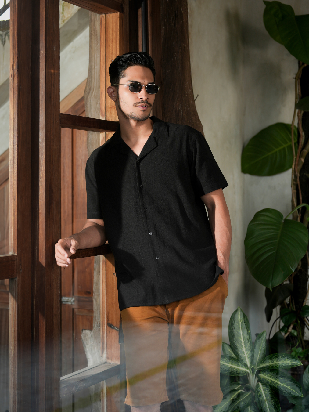 Relaxed Cuban Linen Shirt Black