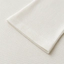 TWELTREE Oversize Boxy Waffle Henley Long Sleeve Off White