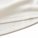 TWELTREE Oversize Boxy Waffle Henley Long Sleeve Off White