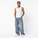 Slim Fit Waffle Knit Tank Top White