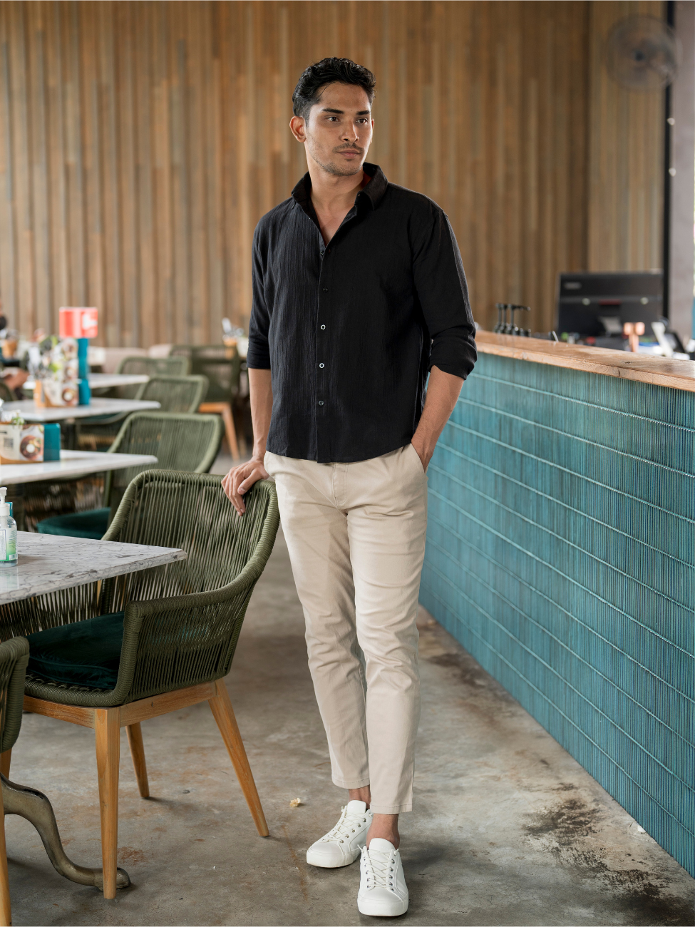 Tweltree Trukey Linen Long Shirt Black