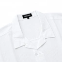 TWELTREE Relaxed Textured Cheongsam Shirt White