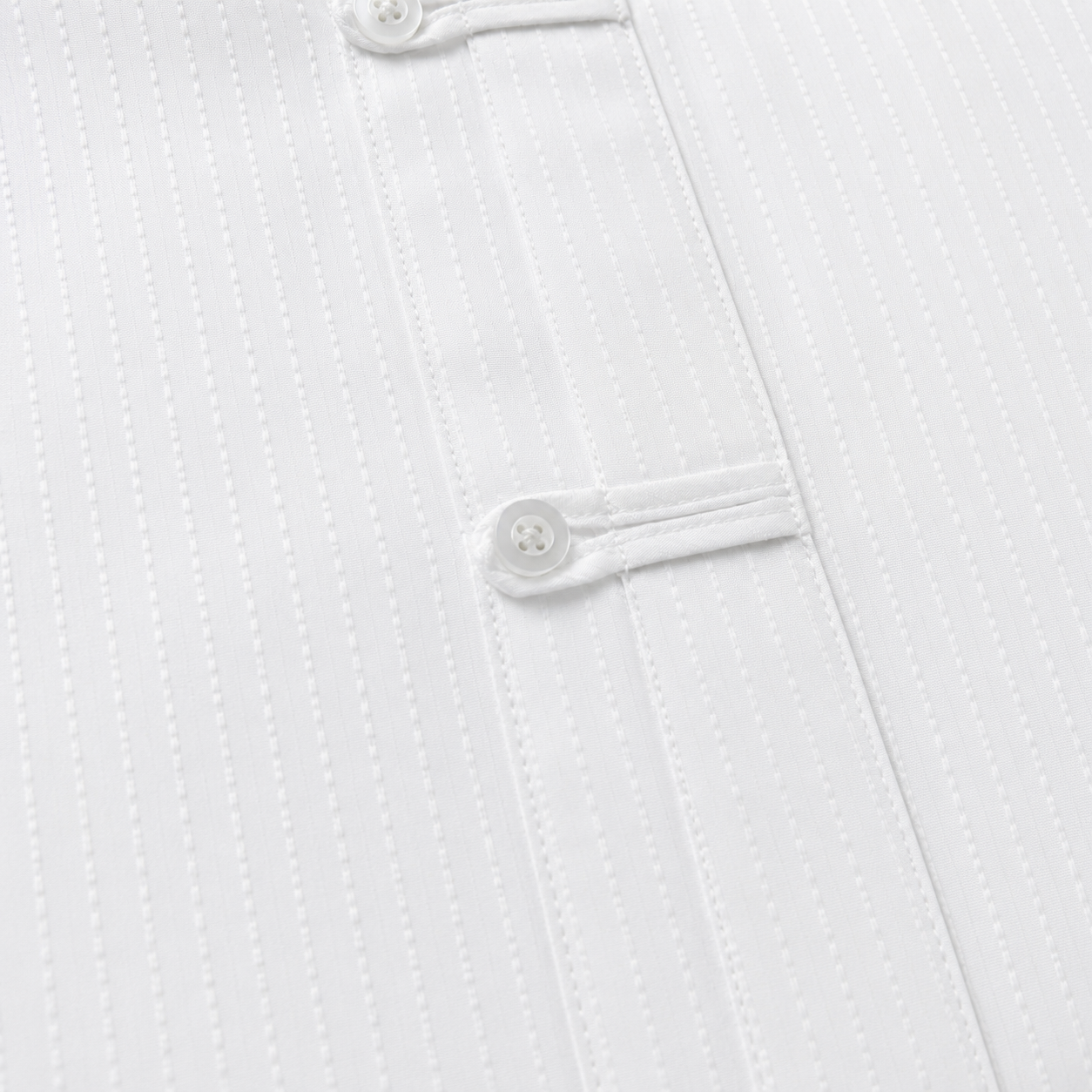 TWELTREE Relaxed Textured Cheongsam Shirt White