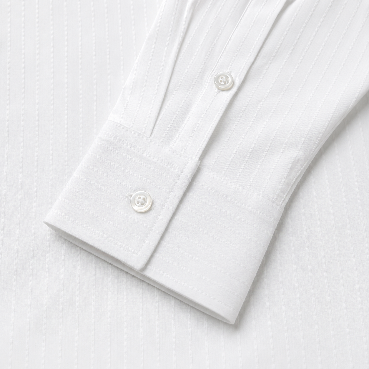 TWELTREE Relaxed Textured Cheongsam Shirt White