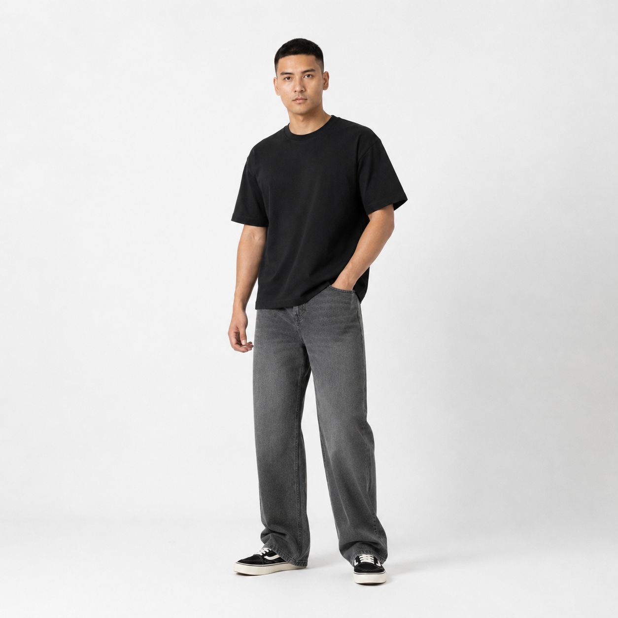 Boxy Oversize Soft Touch TCool Heavyweight Tee 290gsm Black