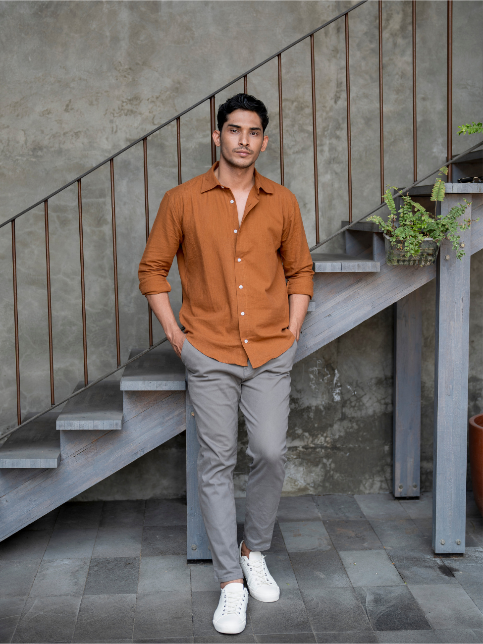 Tweltree Trukey Linen Long Shirt Ginger