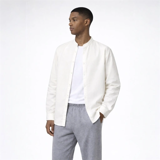 Image of Oversize Grandad Collar Shirt Broken White