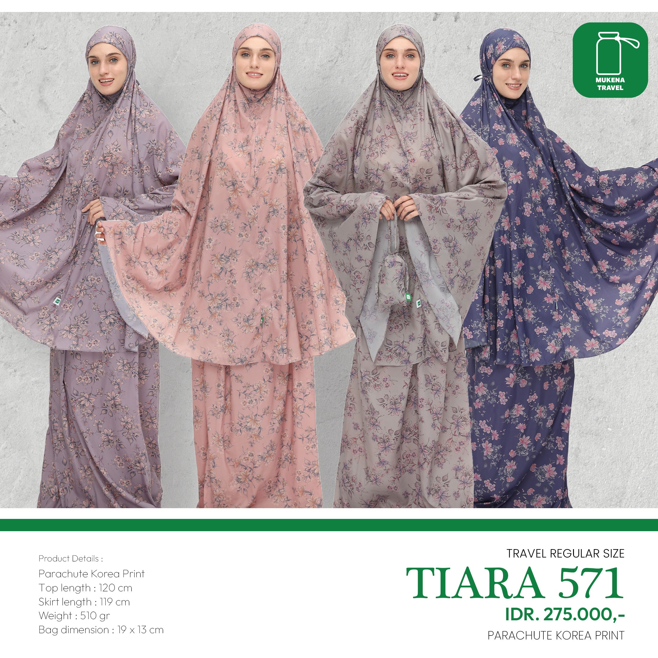 Tatuis Mukena Tiara 571 Travelling Dewasa Reguler