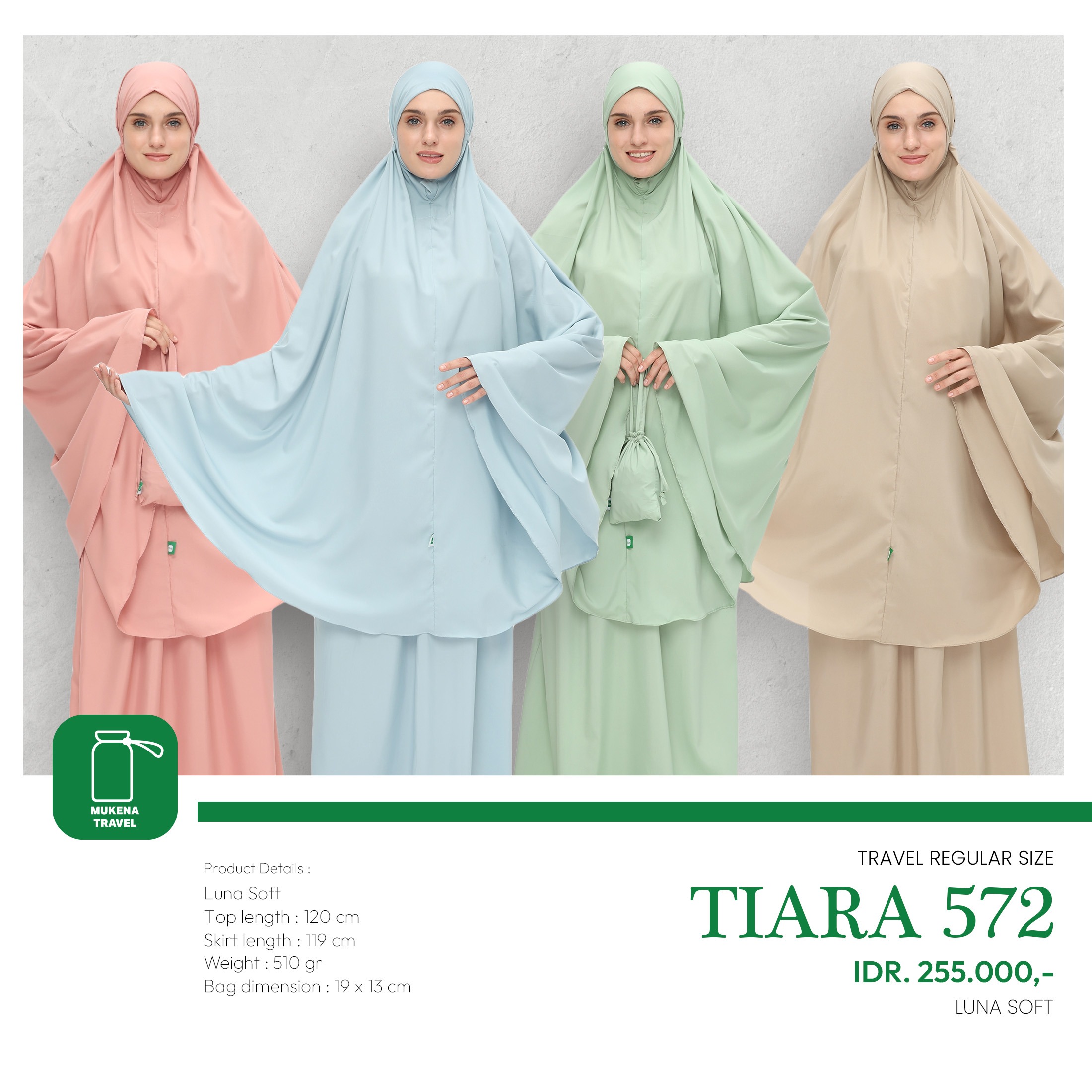 Tatuis Mukena Tiara 572 Travelling Dewasa Reguler