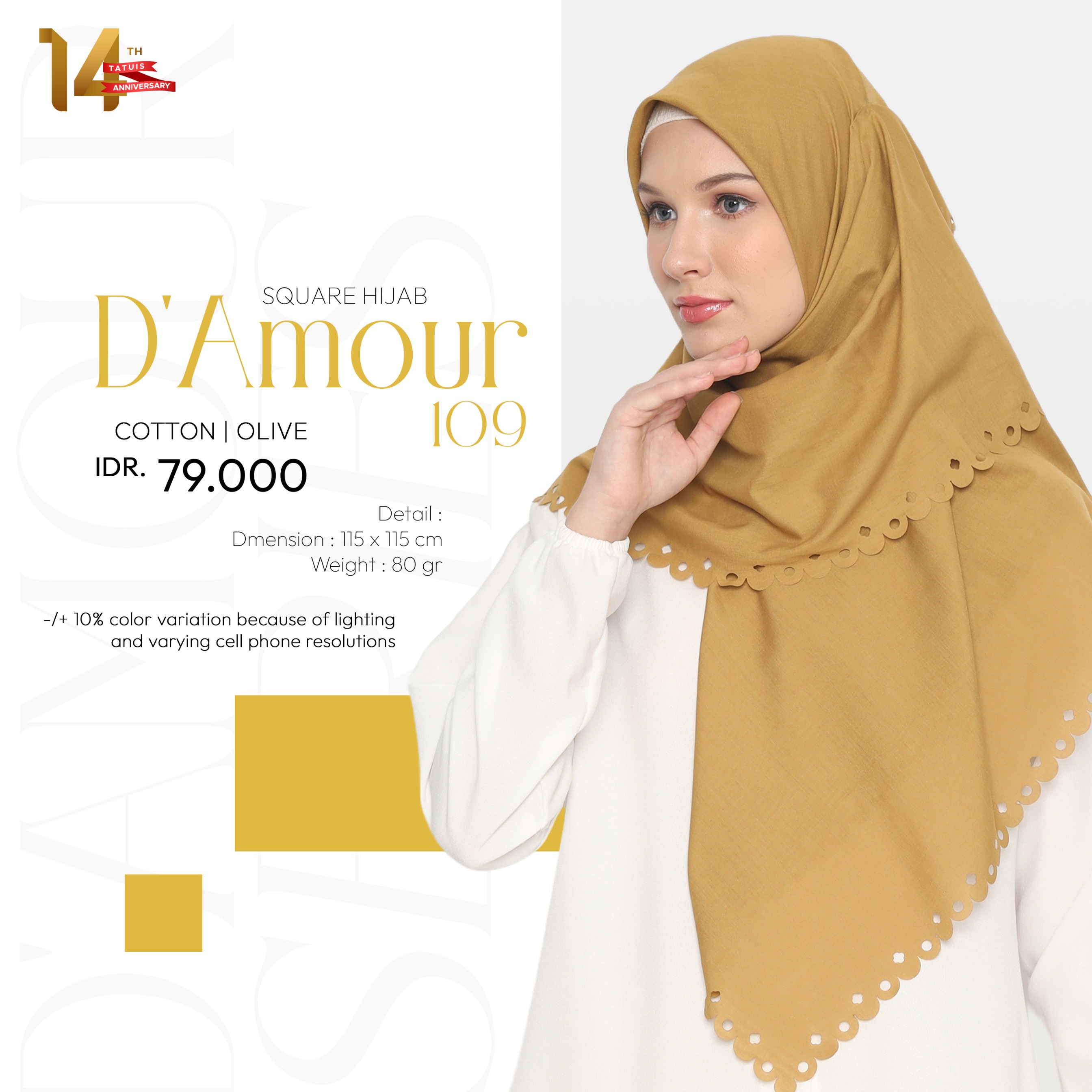 Tatuis Square Hijab Damour 109 Reguler