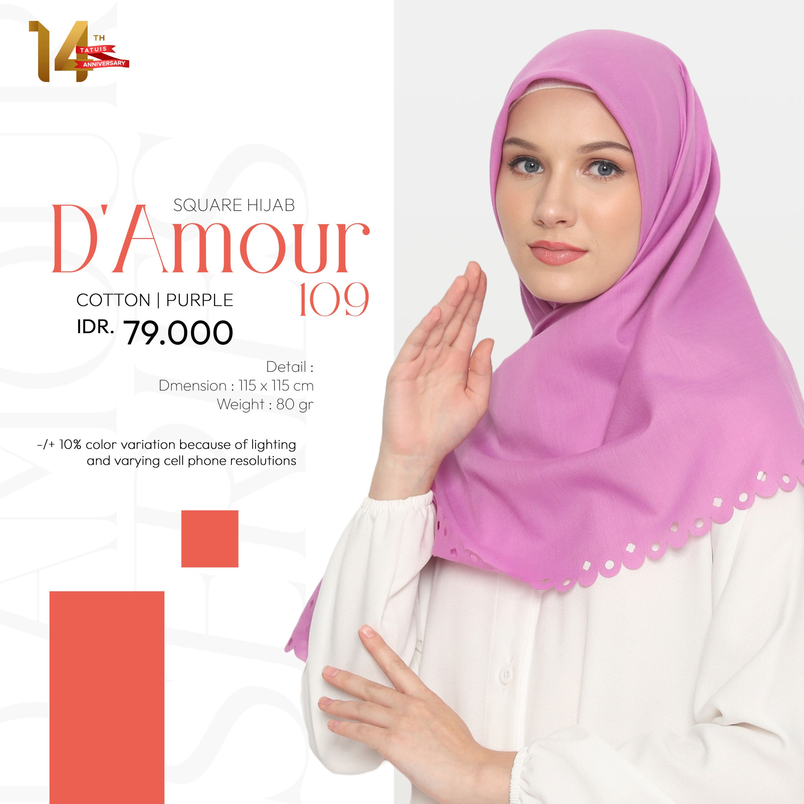 Tatuis Square Hijab Damour 109 Reguler