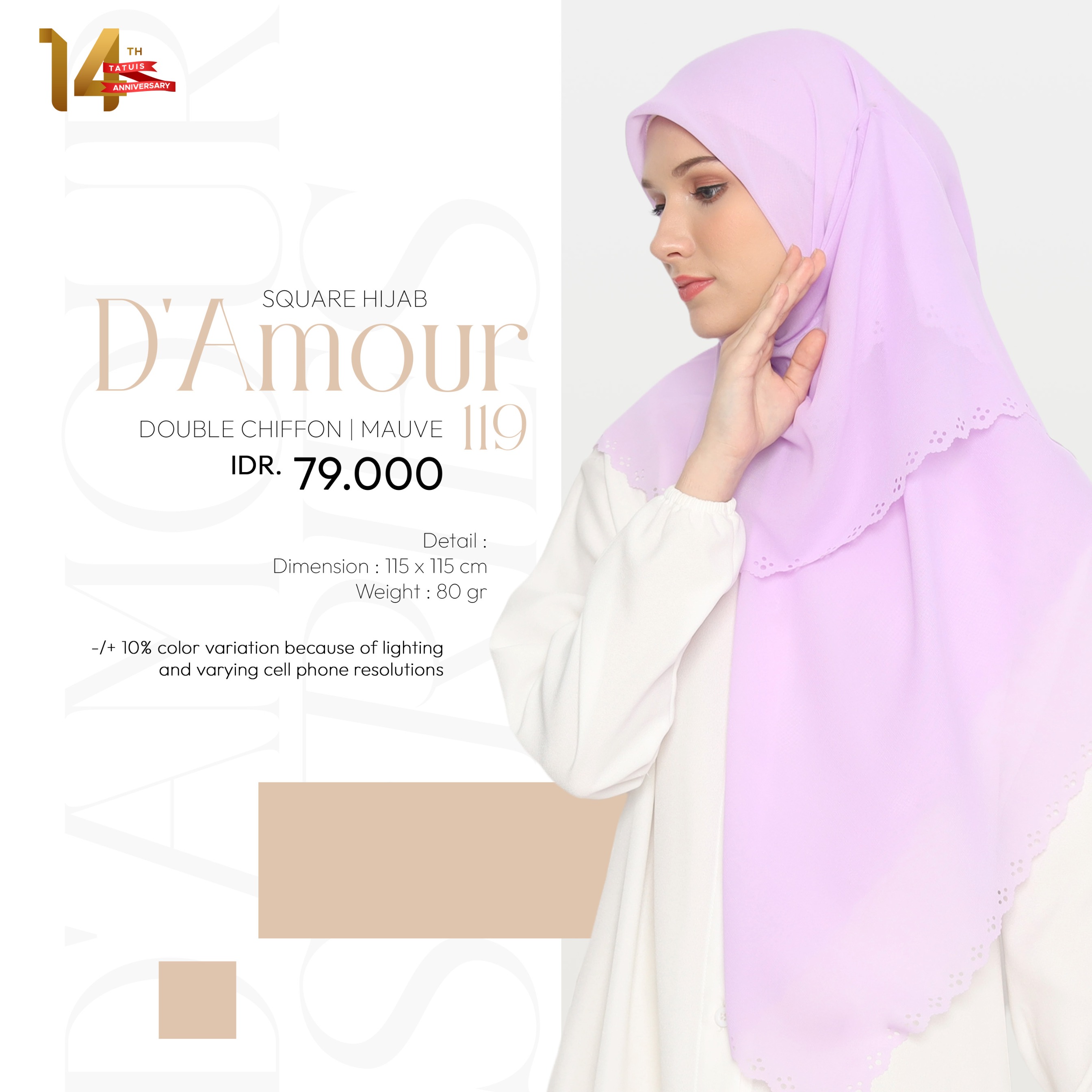 Tatuis Square Hijab Damour 119 Reguler