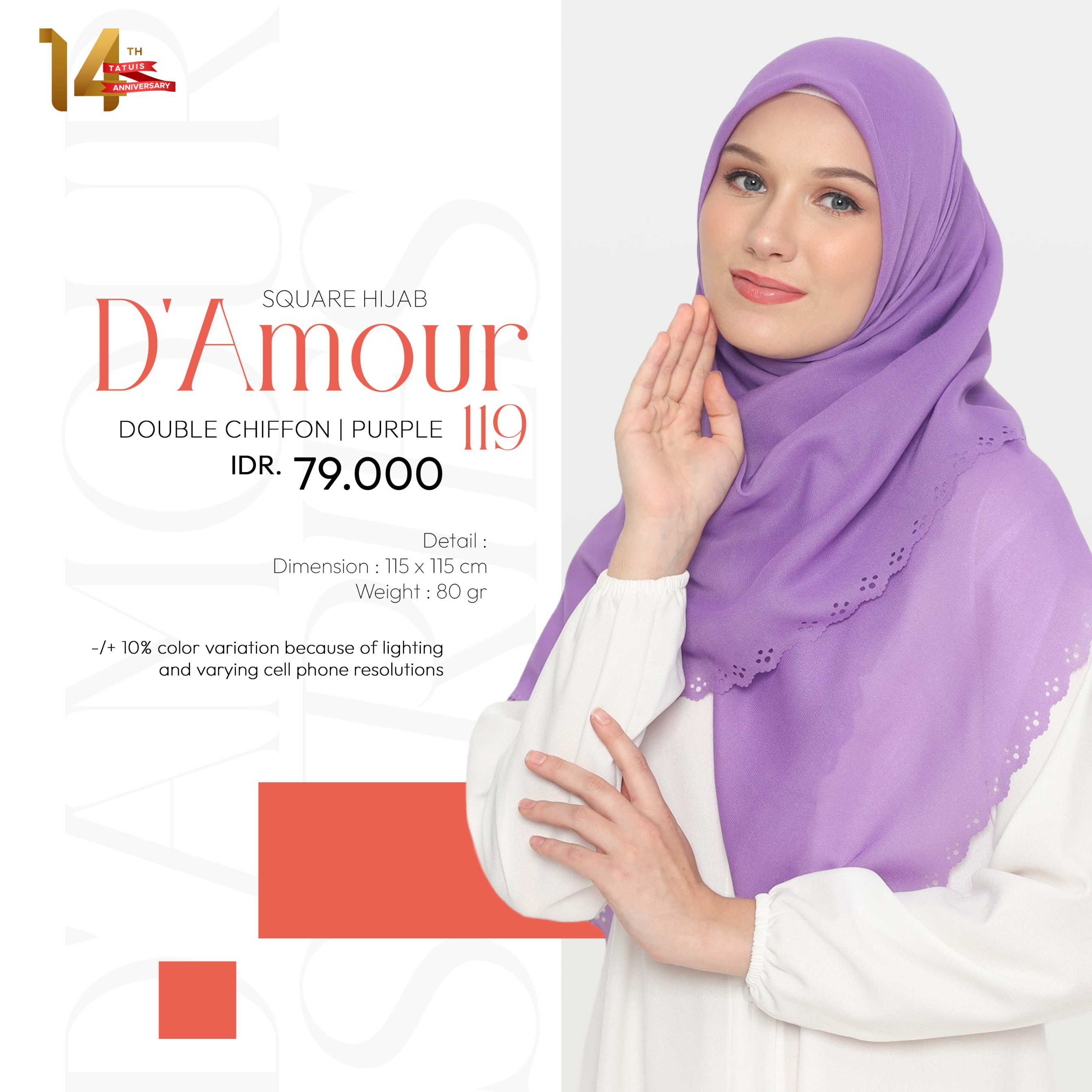 Tatuis Square Hijab Damour 119 Reguler