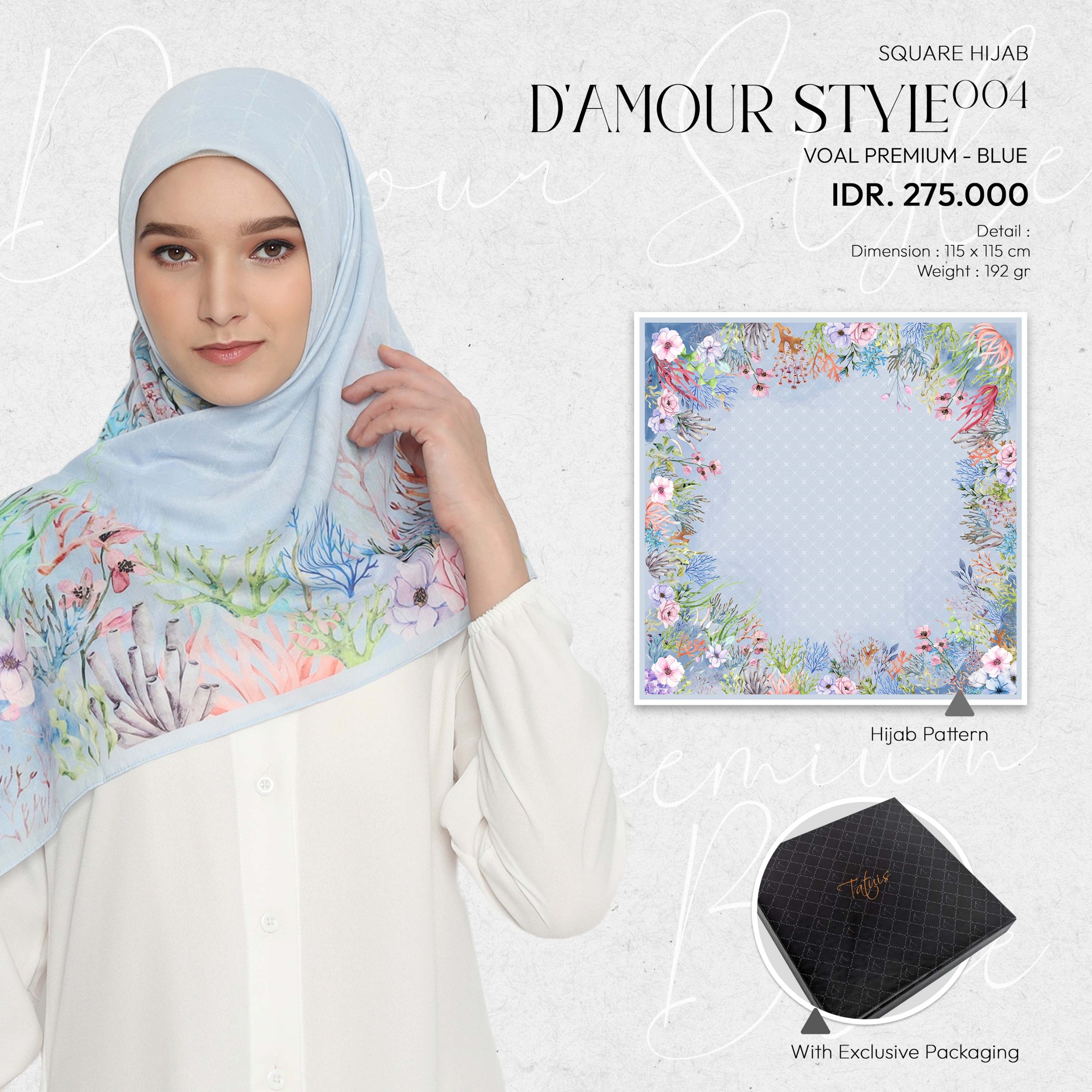 Tatuis Square Hijab Damour Style 004