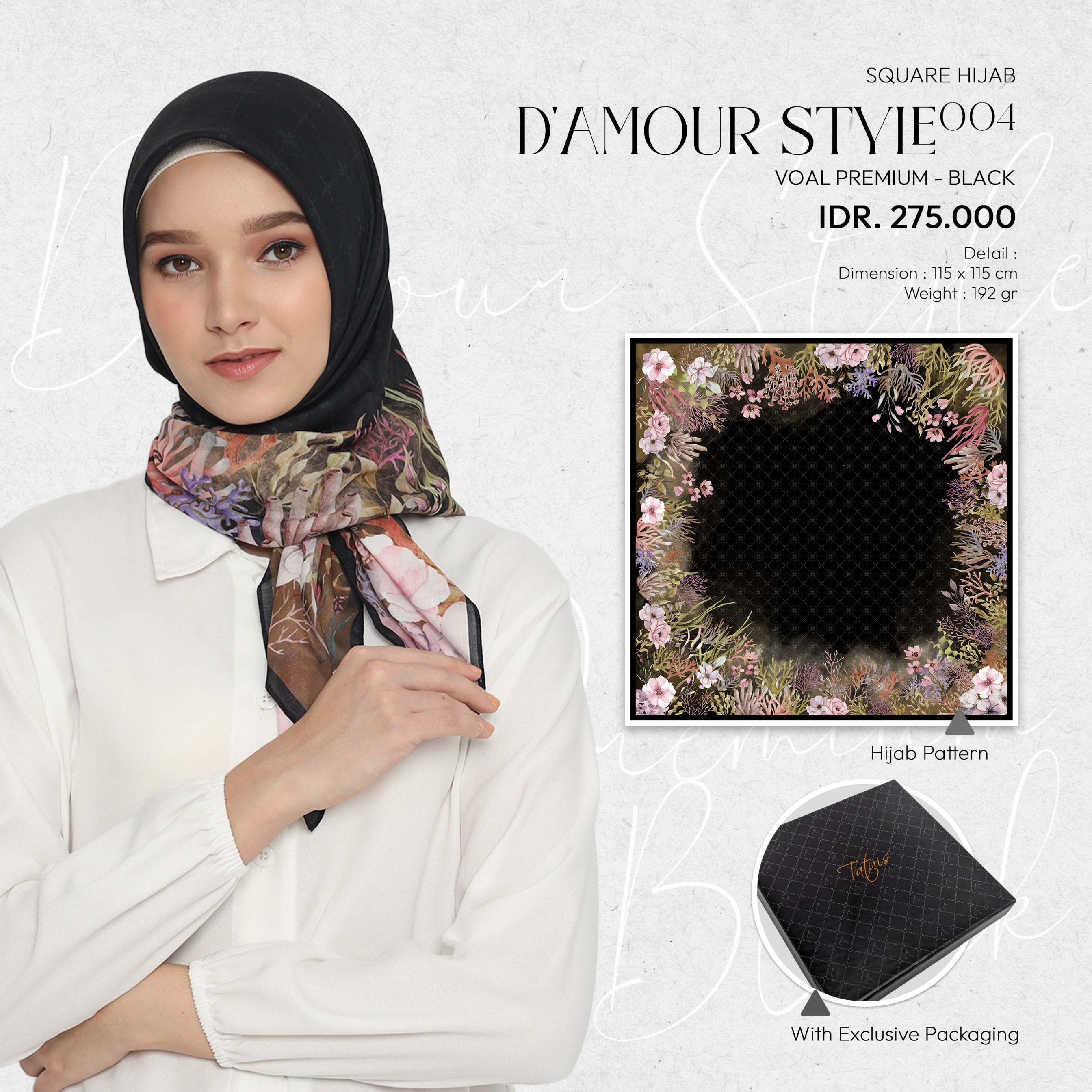 Tatuis Square Hijab Damour Style 004